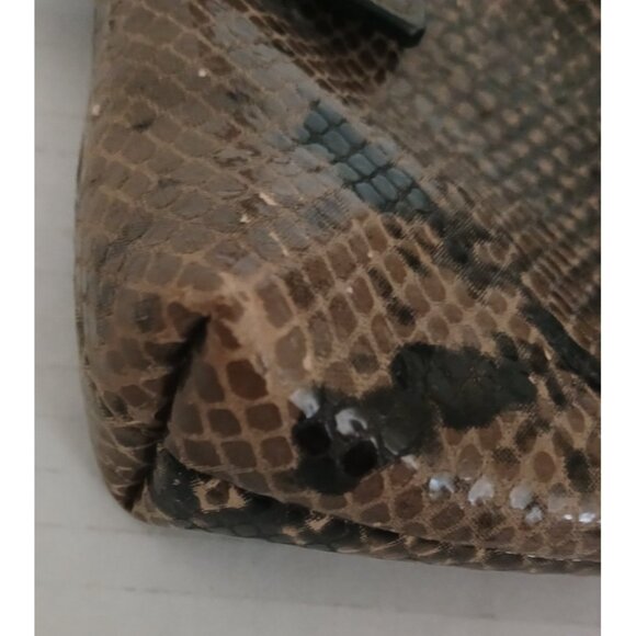 Coach Leather Snakeskin Design Wristlet Logo Bag Purse - Picture 12 of 12